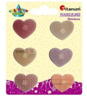 Naklejki foliowe serca mix rozmiar. czerwone 12szt