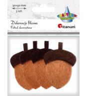 Dekoracje filcowe żołędzie 3D 36x53xmm 4szt