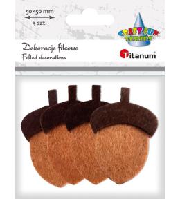 Dekoracje filcowe żołędzie 3D 36x53xmm 4szt