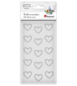 Perełki samoprzylepne Serca białe 15szt