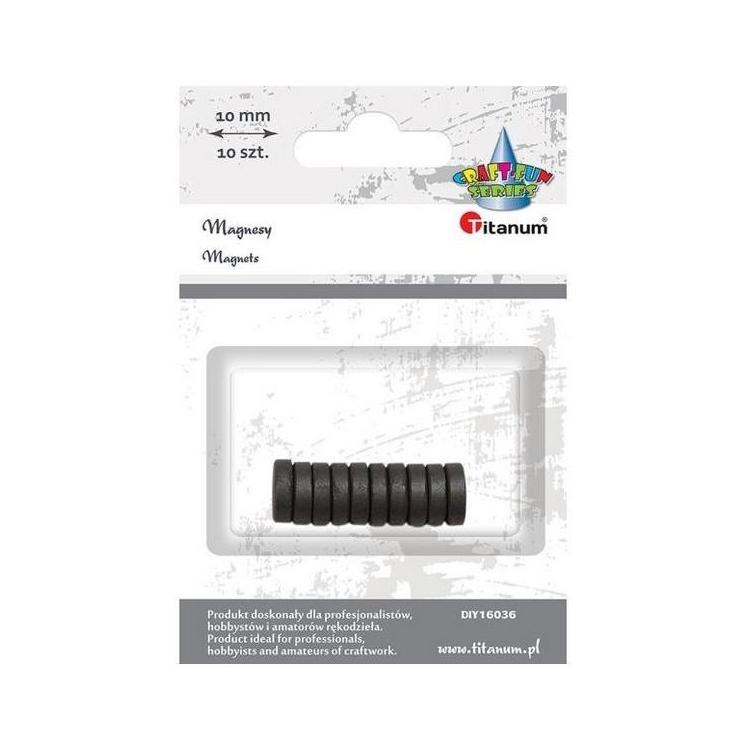 Magnesy okrągłe czarne 10mm 10szt