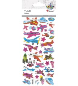 Naklejki wypukłe samoloty mix 37szt