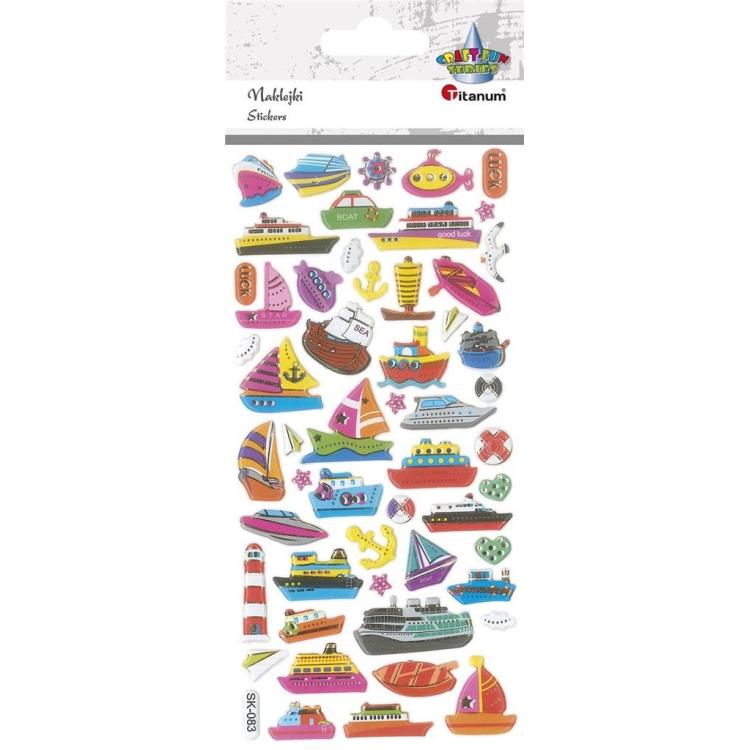 Naklejki wypukłe statki mix 54szt