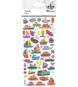 Naklejki wypukłe statki mix 54szt