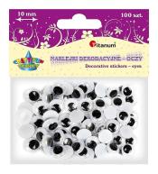 Oczy samoprzylepne bez rzęs 10mm okrągłe 100szt