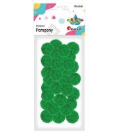 Pompony poliestrowe 25mm zielone 30szt