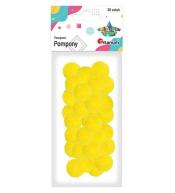 Pompony poliestrowe 25 mm żółte intensywne 30szt