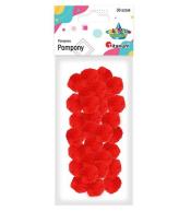 Pompony poliestrowe 25mm czerwone 30szt