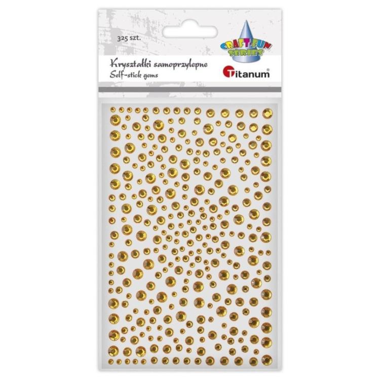 Kryształki samoprzylepne Okrągłe złote 325szt