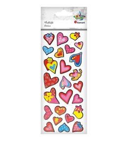 Naklejki piankowo-papierowe 3D serca mix 25szt.