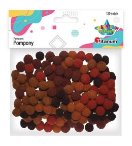 Pompony poliestrowe 10mm brązowe 120szt
