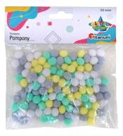 Pompony poliestrowe 10mm mix 120szt