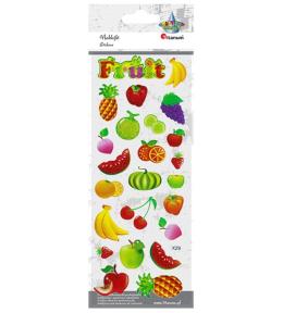 Naklejki wypukłe miękkie owoce 24szt