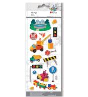 Naklejki wypukłe miękkie pojazdy budowlane 16szt