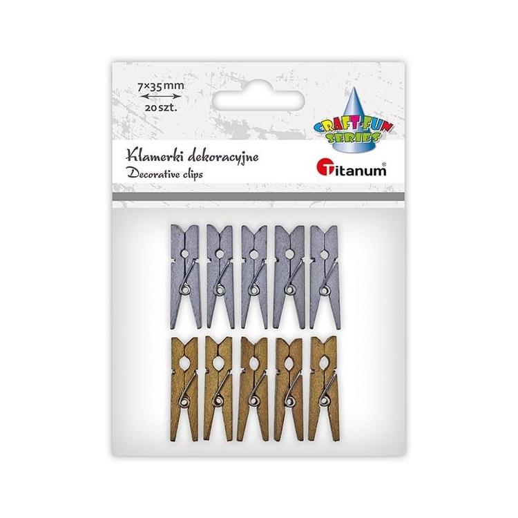 Klamerki drewniane 2 kolory 7x35mm 10szt mix