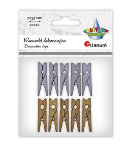 Klamerki drewniane 2 kolory 7x35mm 10szt mix