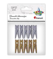 Klamerki drewniane 2 kolory 7x35mm 10szt mix