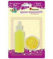 Klej z brokatem neonowy żółty w słoiczku