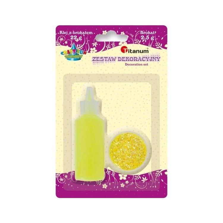 Klej z brokatem neonowy żółty w słoiczku