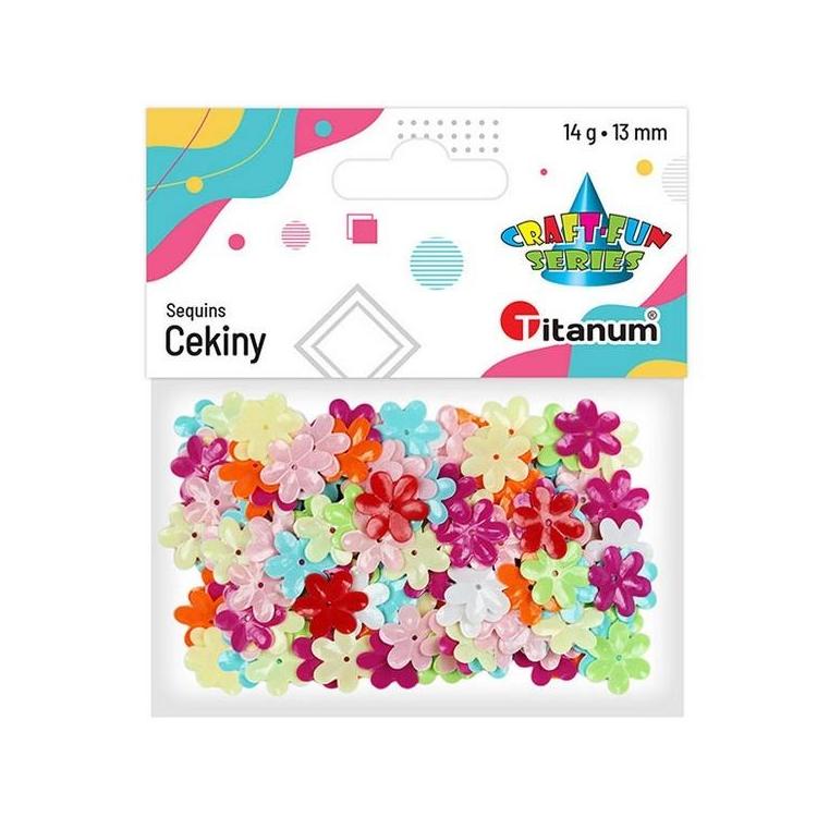 Cekiny 13mm wypukłe pastelowe kwiaty mix kolorów