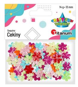 Cekiny 13mm wypukłe pastelowe kwiaty mix kolorów