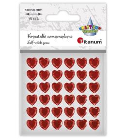 Kryształki samoprzylepne Serca czerwone 36szt