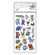 Naklejki wypukłe zwierzęta mix 20szt