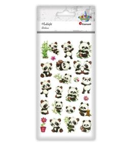 Naklejki wypukłe misie panda mix 22szt