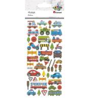 Naklejki wypukłe pojazdy mix 45szt