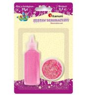 Klej z brokatem neonowy różowy w słoiczku