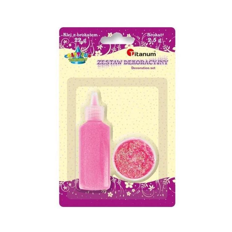 Klej z brokatem neonowy różowy w słoiczku