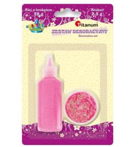 Klej z brokatem neonowy różowy w słoiczku