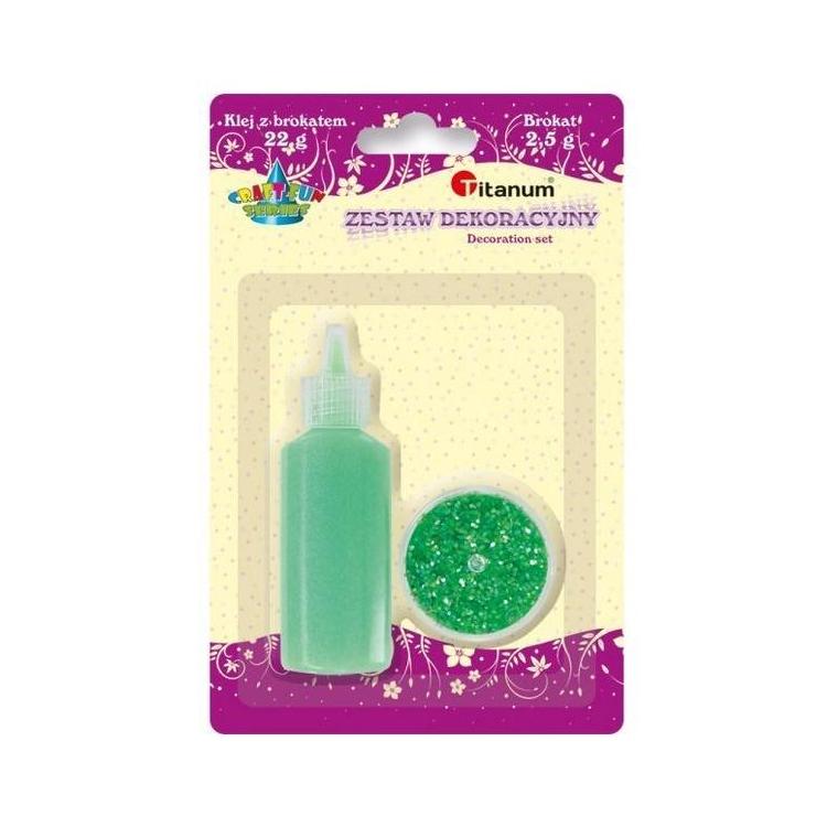 Klej z brokatem neonowy zielony w słoiczku