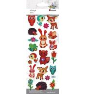 Naklejki wypukłe miękkie zwierzątka 21szt