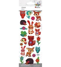 Naklejki wypukłe miękkie zwierzątka 21szt