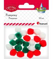 Pompony akrylowe mix 24 szt.