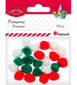 Pompony akrylowe mix 24 szt.