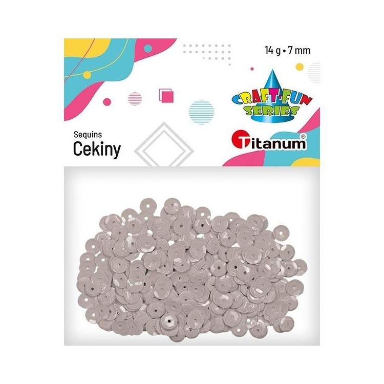 Cekiny 7mm okrągłe pastelowe 14g jasnoszare