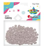 Cekiny 7mm okrągłe pastelowe 14g jasnoszare