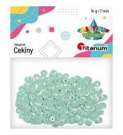 Cekiny 7mm okrągłe pastelowe 14g jasnomiętowe