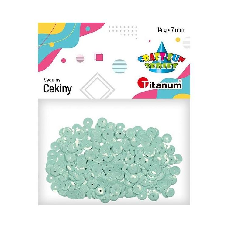 Cekiny 7mm okrągłe pastelowe 14g jasnomiętowe