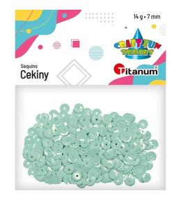 Cekiny 7mm okrągłe pastelowe 14g jasnomiętowe