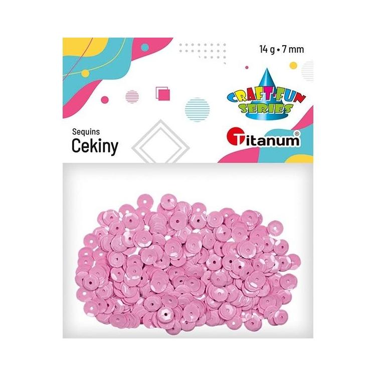 Cekiny 7mm okrągłe pastelowe 14g wrzosowe