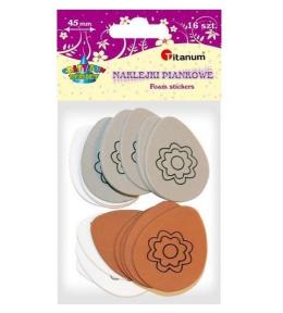 Naklejki piankowe Pisanki 37x45mm mix 16szt