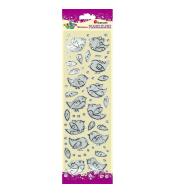 Naklejki foliowe ptaszki przezroczysto-srebrne