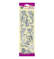 Naklejki foliowe kwiaty przezroczysto-srebrne