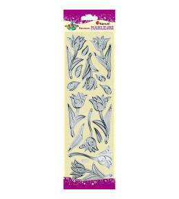 Naklejki foliowe kwiaty przezroczysto-srebrne