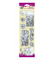 Naklejki foliowe kwiaty przezroczysto-srebrne