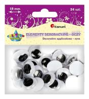 Oczy bez kleju i rzęs 18mm 24szt