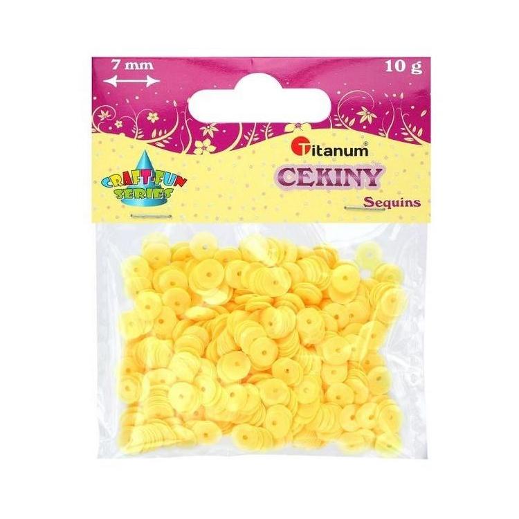 Cekiny 7mm okrągłe pastelowe żółte